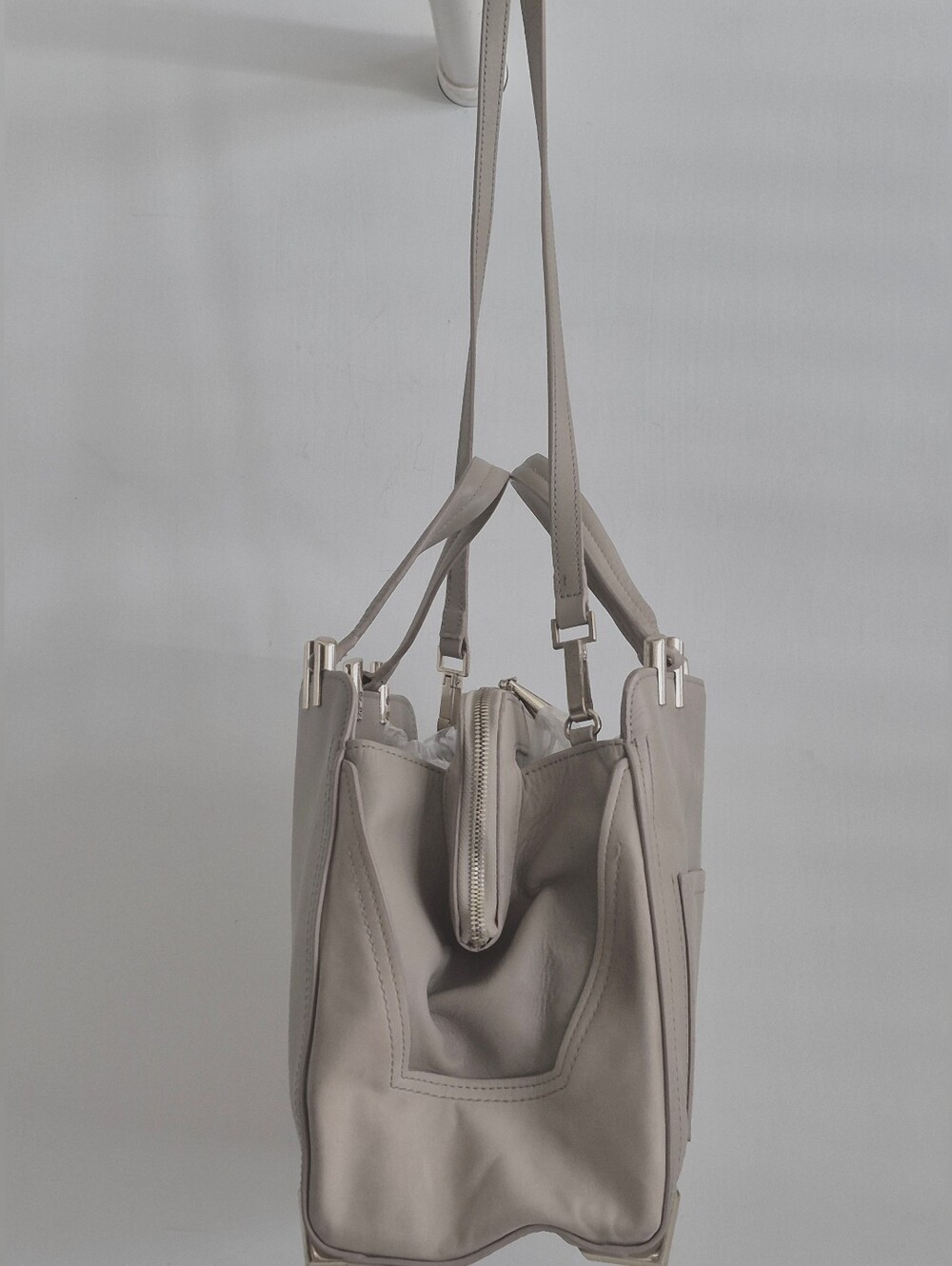 Zac Posen Daphne Taupe Structured Satchel with Detachable Shoulder Strap - Picture 4 of 15